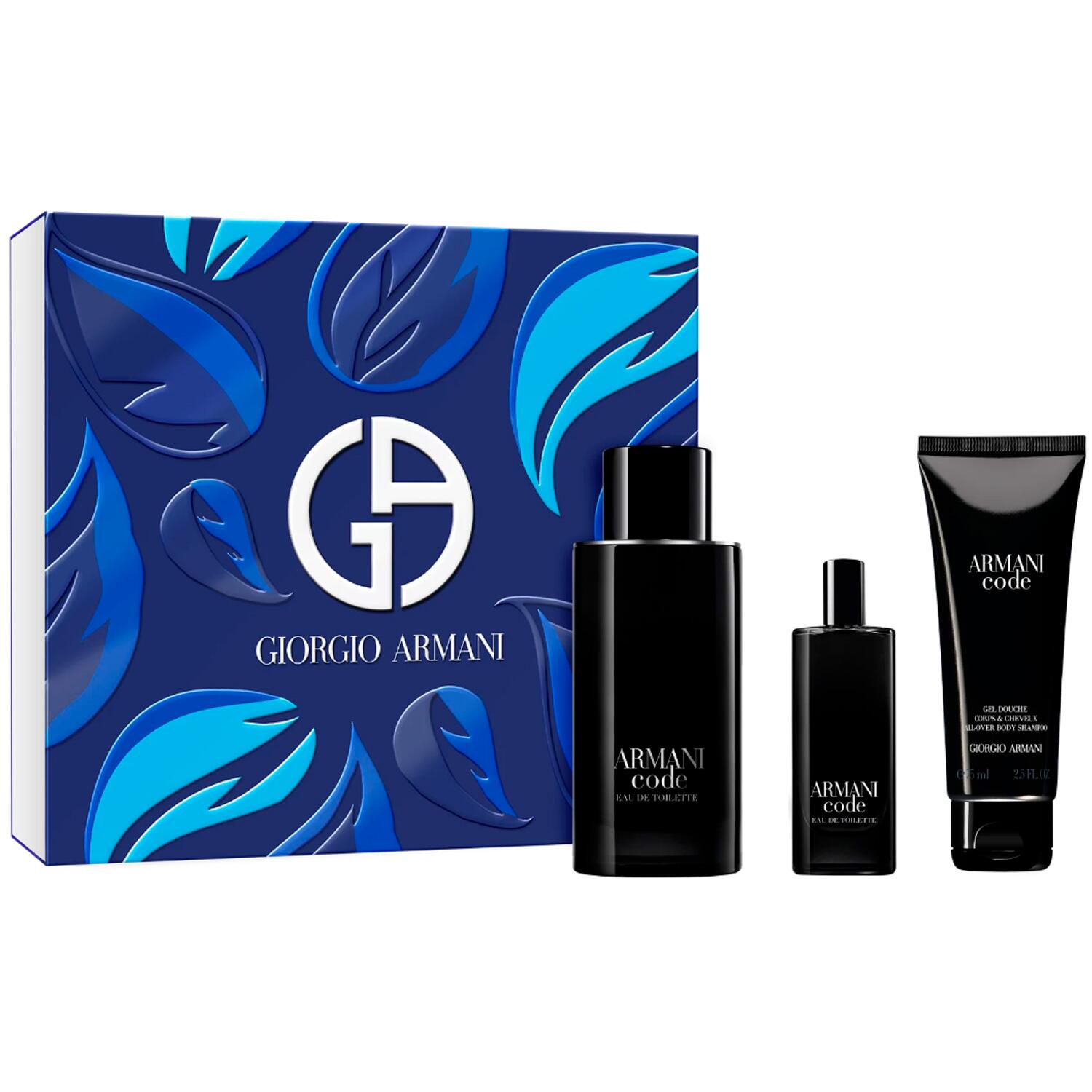 جورجيو أرماني كود أو دو تواليت 75 مل + 75 مل شامبو للجسم بالكامل + 15 مل مجموعة صغيرة
