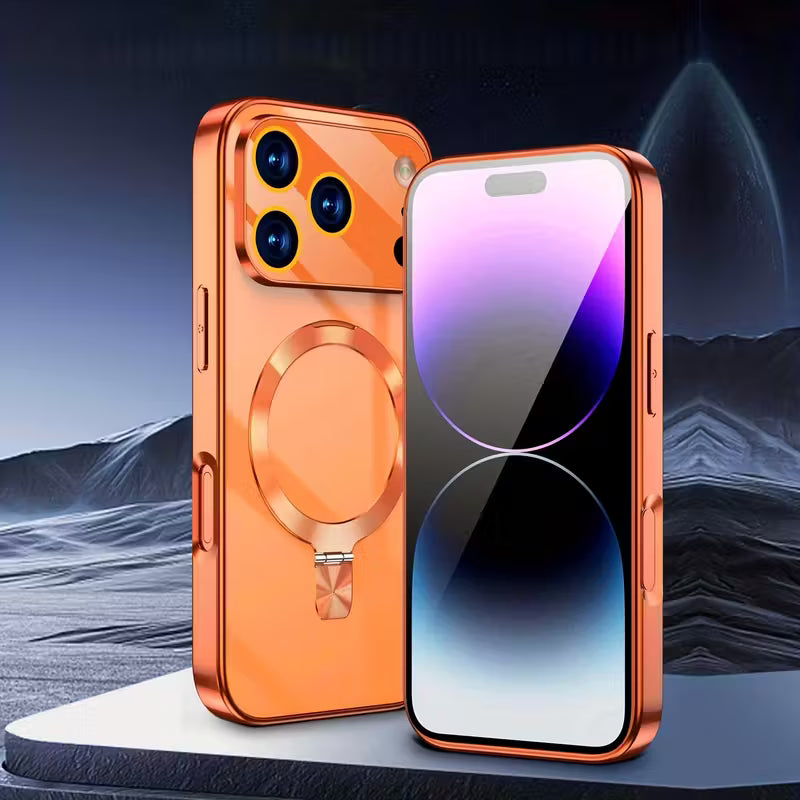 حافظة هاتف فاخرة بحامل مغناطيسي بتصميم أصلي من سلسلة 17 لأجهزة iPhone