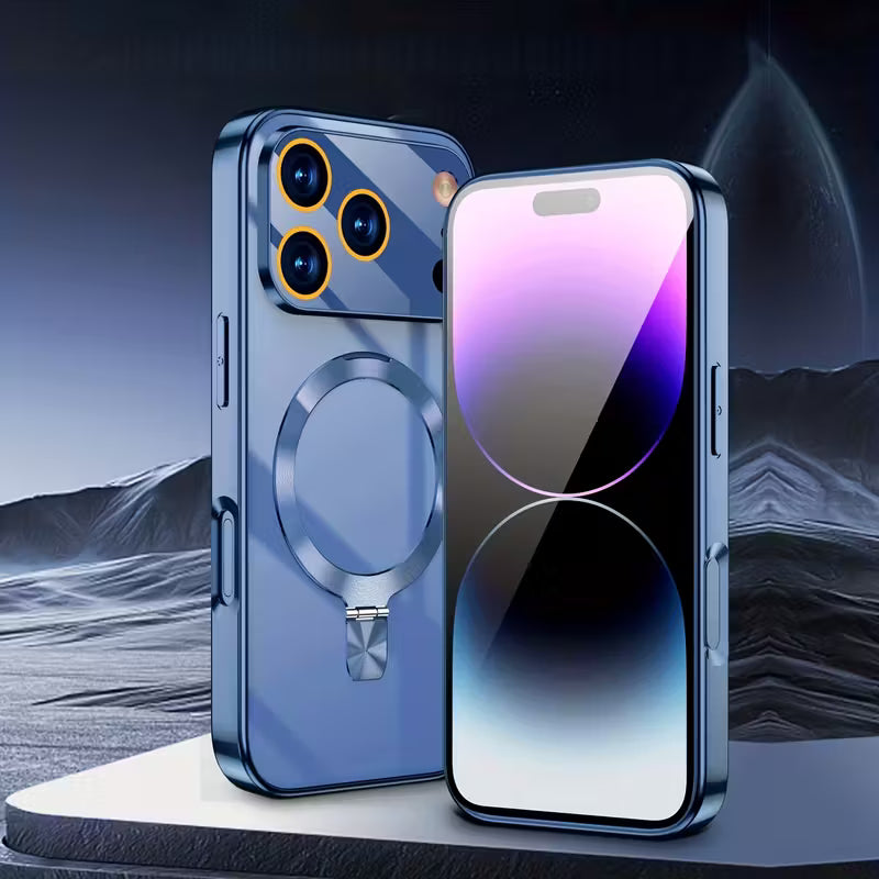 حافظة هاتف فاخرة بحامل مغناطيسي بتصميم أصلي من سلسلة 17 لأجهزة iPhone